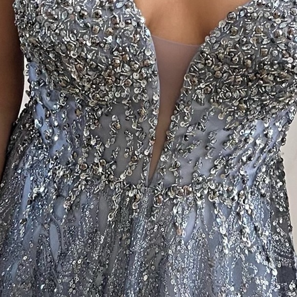 grey prom dress - Picture 2 of 4